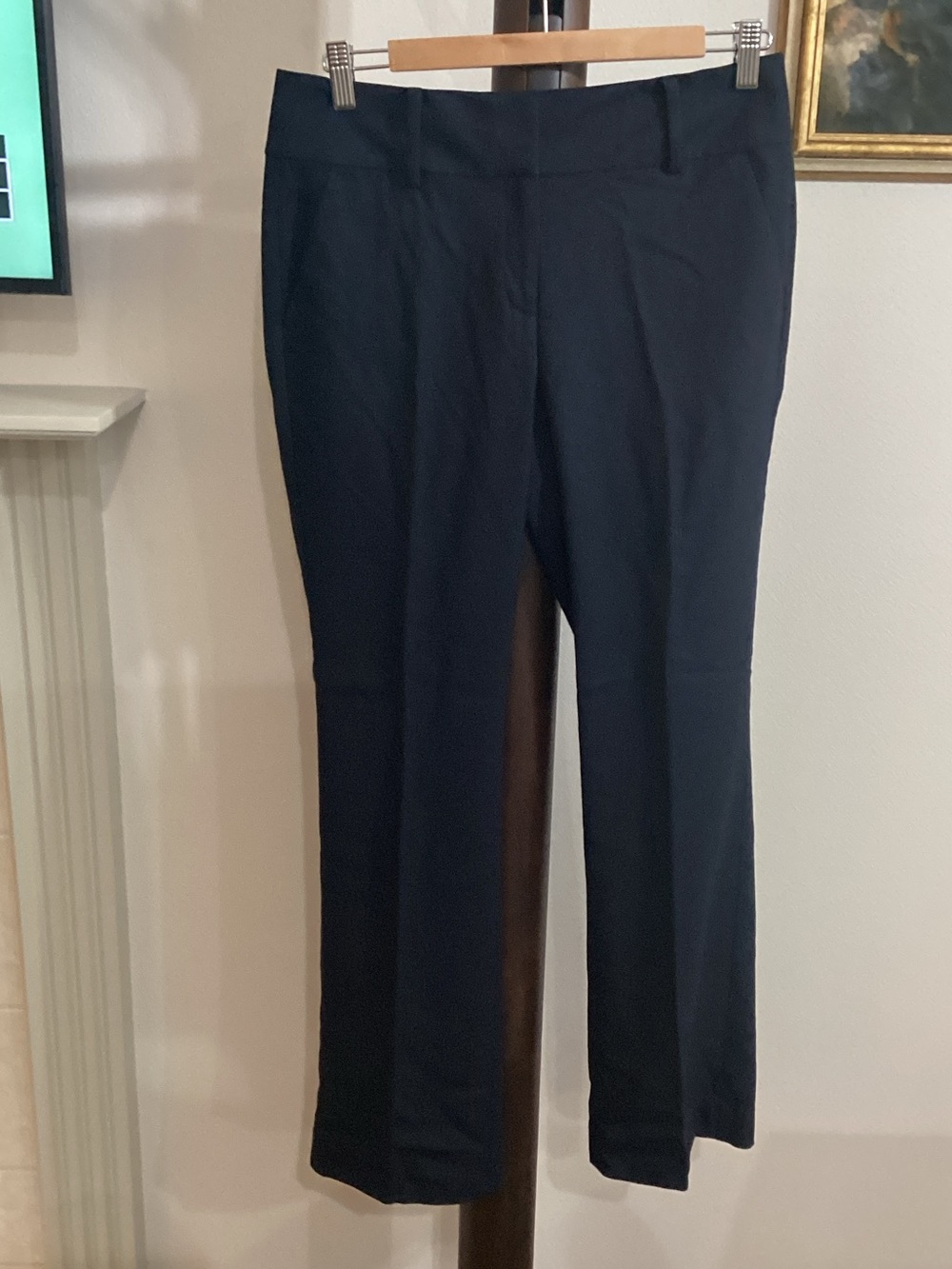 Ann Taylor Devin Fit Petite Navy Blue Wool Blend Dress Pants Trousers 6P